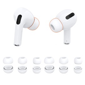 LEIDSANY 6 pares de almohadillas airpods pro, airpod pro replacement con orificios de cancelación de ruido, cómodo material de silicona, 3 tallas diferentes M/L/XL, airpods pro almohadilla con estuche