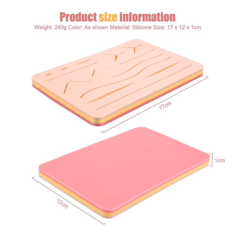 Aswalling Upgraded Large 3-Layer Suture Pad with Wounds for Practicing