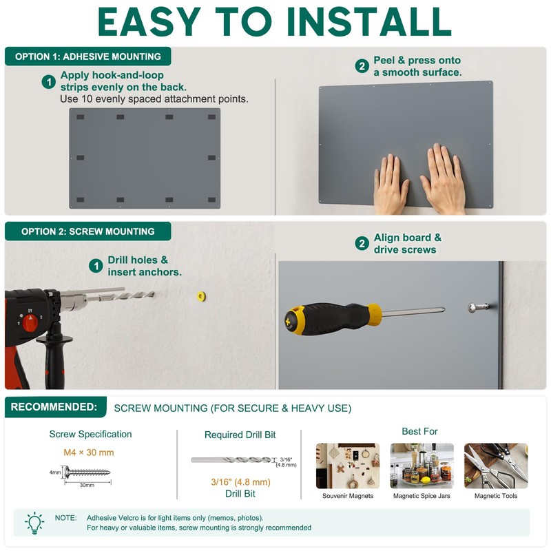 RemixOri 36" x 24" Magnetic Board for Wall, Heavy Duty,