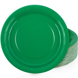 Breroa 72 Pieces 9 Inch Green Paper Plates Disposable Heavy Duty Paper Plates Sustainable Dinner Dessert Plates Decorative Paper Plates Bulk for Parties, Holidays, Picnics