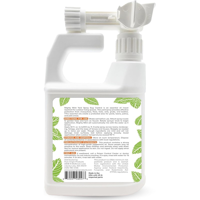 Mighty Mint Peppermint Oil Lawn & Yard Bug Control Spray