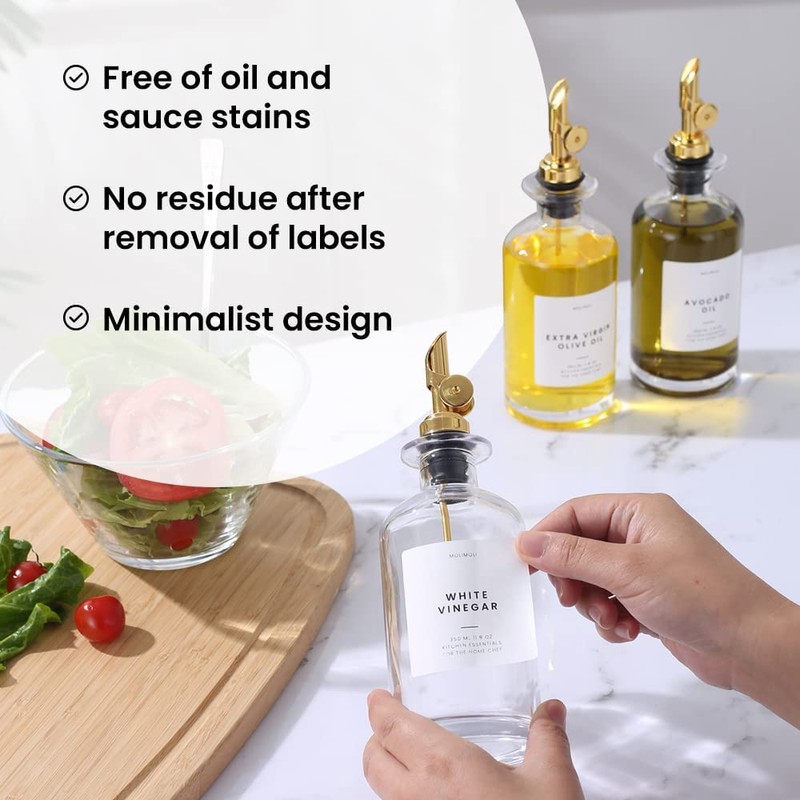 MoliMoli Minimalist Labels, Pantry, Organization, Oil, Cooking Sauce and Wine