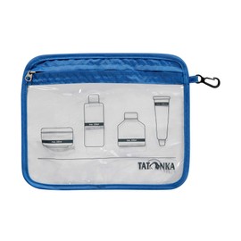 Tatonka Toiletry Bag Zip Flight Bag A5 - Transparent Bag for Carrying Liquids in Airplane Hand Luggage - 22 x 18 cm (Blue)