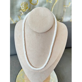 Native Treasure 14" Mens and Womens Tropical Summer Beach Surfer Necklace from the Philippines, White Ark Shells