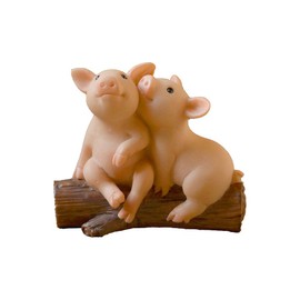 Gemmia Miniature Fairy Garden Pig Figurine- By Your Side Pig Statue