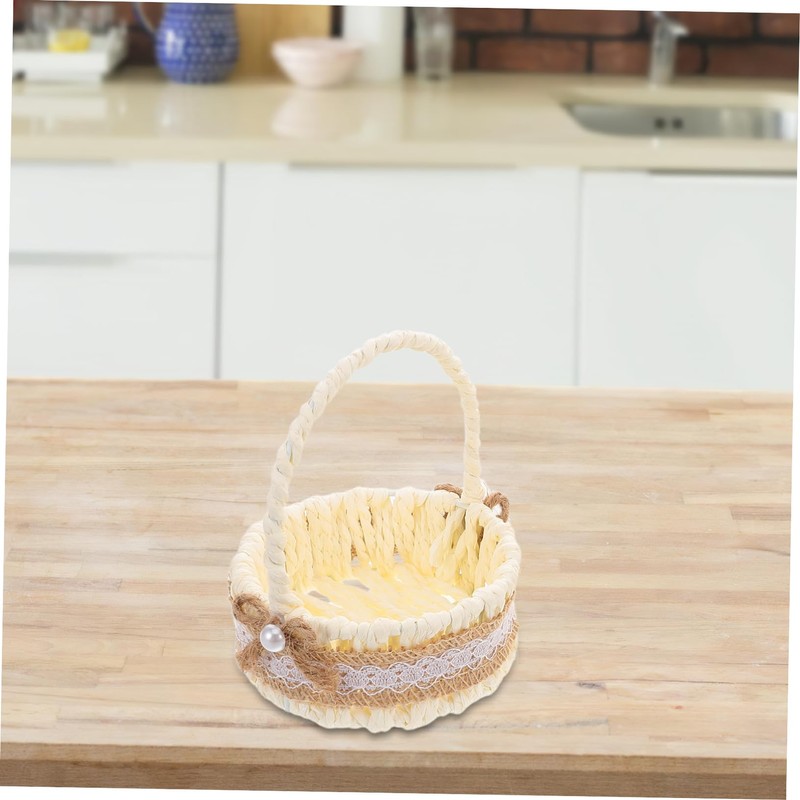 Ciieeo 2pcs Mini Imitation Rattan Storage Basket Handwoven Decorative Baskets