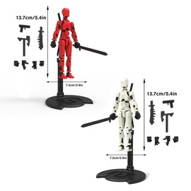 T13 Action Figure, Pack of 3 T13 Action Figures, 3D Print of Movable Figures with Multiple Joints, Robot Action Figure, Desktop Decorations (B)