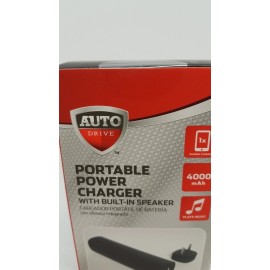 Universal Auto Drive Portable Power Charger Pal With Speaker in Black, NEW