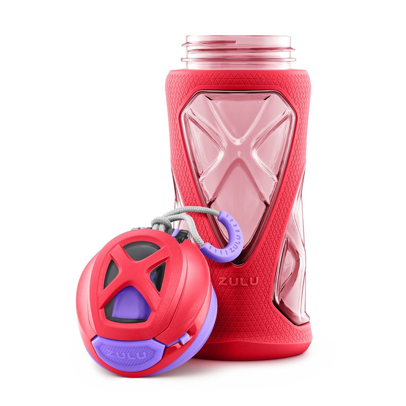 Zulu Torque BPA-Free Plastic Water Bottle with Flip Straw, Pink,