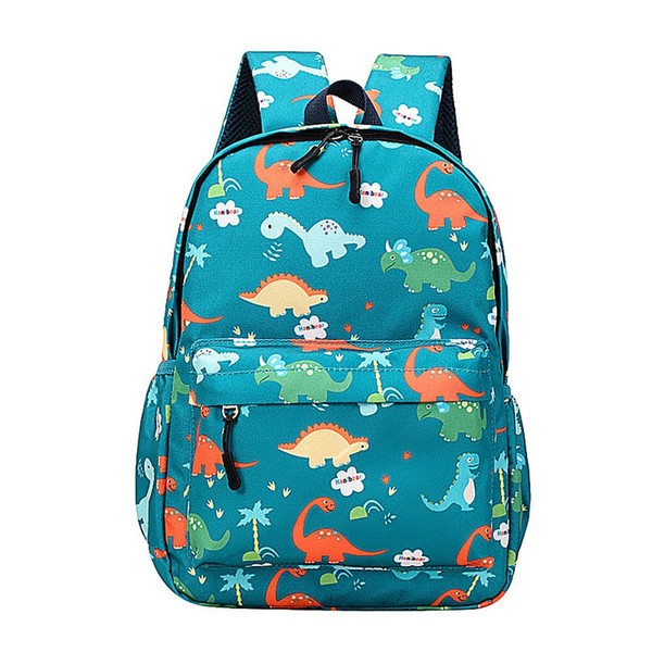 Children's Backpack with Chest Strap, Nursery Backpack, Dinosaur Backpack, Children, Hiking Backpack Children, 33 cm School Backpack Girls Boys from 3-7 Years, Green