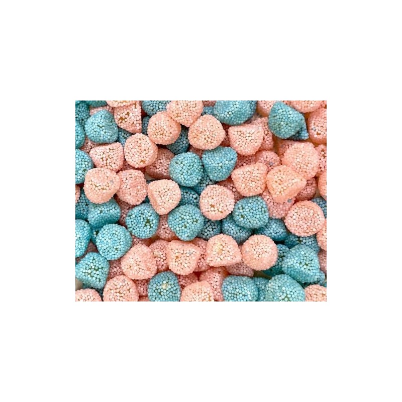 Bayside Candy Gummy Candy, Nonpareils Coated Gummies (Pink and Blue
