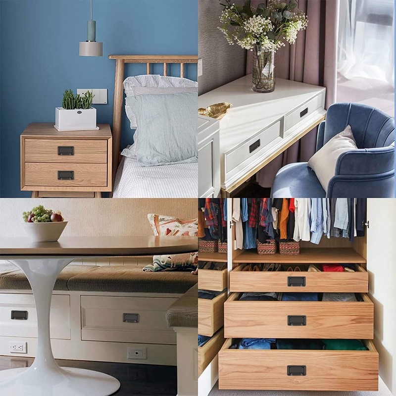 MOROBOR Pocket Doors Drawer Handle Flush Pull, 4pcs Hidden Concealed