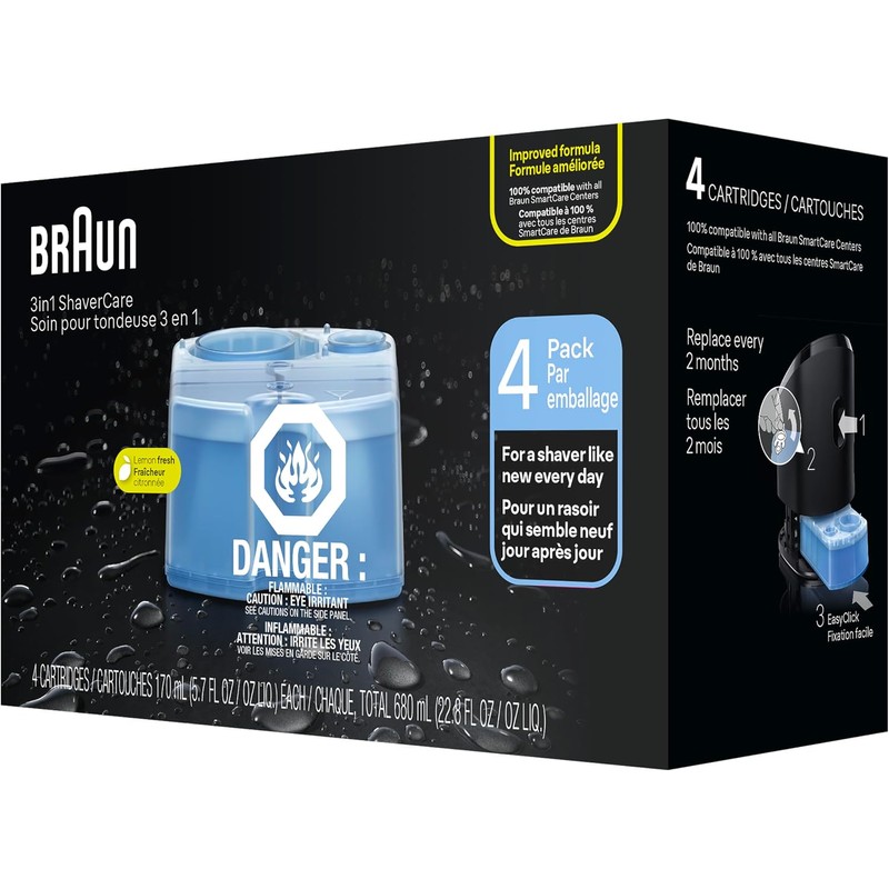 Braun Clean & Renew Refill Cartridges CCR, Replacement Shaver Cleaner