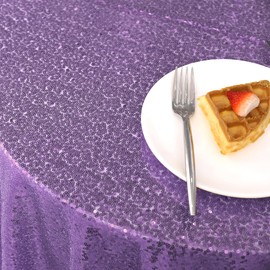 nanbowang Sequin Tablecloth - Light Purple Table Cloths for Parties Rectangular Table Cover Overlay Sequin Fabric Table Linens Birthday/Baby Shower/Tea Party Decor