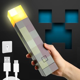 NUOWEI Linterna De Luz De Piedra Café, Lampara Con Montaje En Pared Recargable Por USB, Antorcha Se Puede Colocar En El Suelo o En La Pared, Adecuado Para Jugadores Crea Un Mundo De Juego