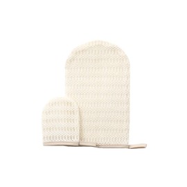 Cool & Hotto Net Wax Silk Mittens, 100% Pure Domestic Raw Silk, Pearl Silk, 100% Gumma Silk, Consistently Produced in Gunma Prefecture, Made in Japan, Silk Protein/Sericin, Generous, Large and Large Set