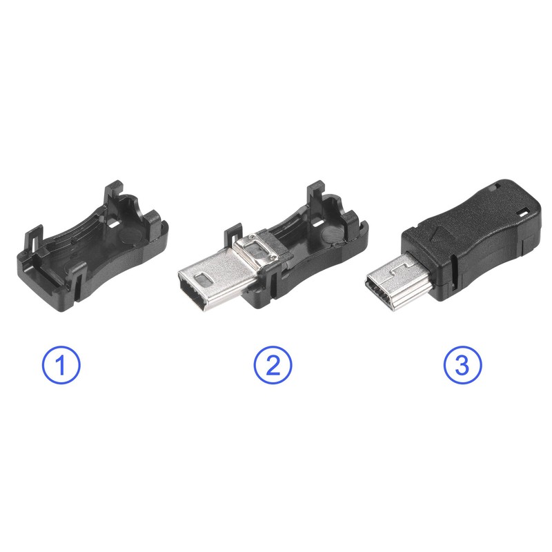 sourcing map Mini USB 5 Pin DIY Connector Type Mini
