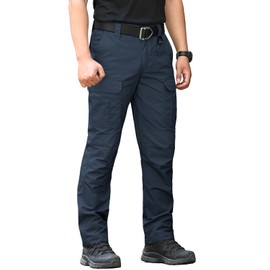 CARWORNIC Men's Ripstop Tactical Pants Waterproof Lightweight Work Pants EDC Army Uniform Combat Military Pants Multi Pocket Relaxed Fit Cargo Pants Casual Outdoor Hiking Trousers