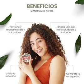 Rusens - Manteca de Karité 100% Pura Orgánica. Excelente Regenerante Natural, Extra humectante, Mejora la Elasticidad de la piel, humecta a profundida