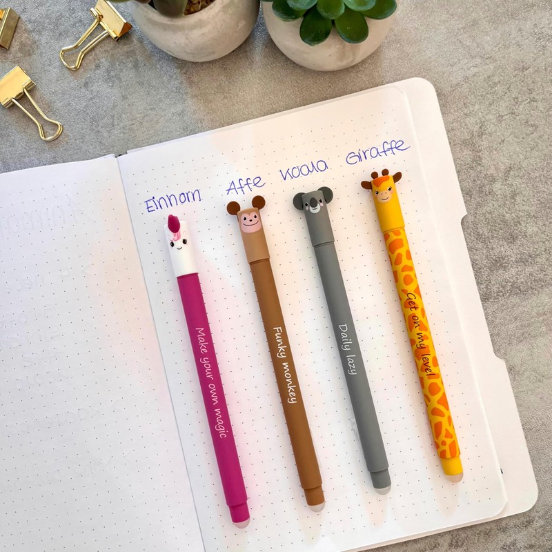 EBERHARD FABER 599039 Rollerball Pen Erasable 3 Animal Erase It