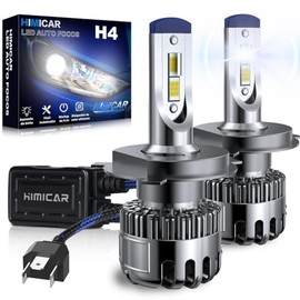 H4 LED Canbus para Auto, 6500K Luz Blanca, 24000LM, Kit De Conversión De Faros Delanteros H4 HB2 9003 LED, 400% Más Brillo, Haz Alto/Bajo y Luz Antini