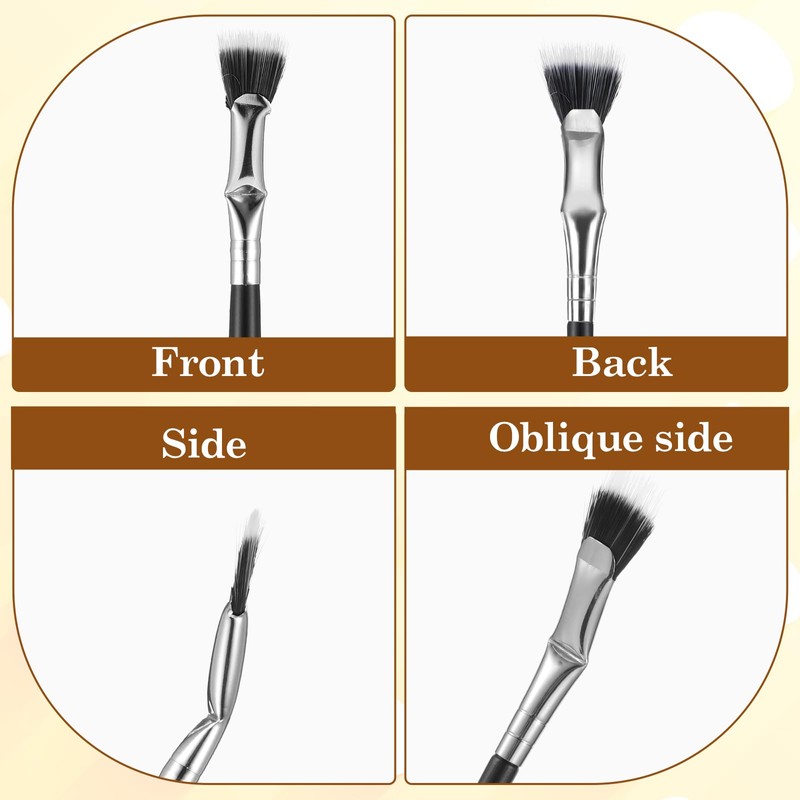 4 Pack Fan Brush for Mascara, Folding Angle Mascara Brush