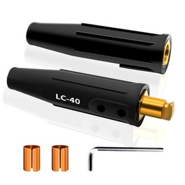 LC-40 Welding Lead Connector, Welding Cable Quick Connectors, Male & Female Welding Connectors for Welding Machine Accessories, 1/0 and 2/0 Welding Lead Size Capacity, 350 Amp Max Rating