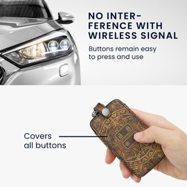 kwmobile Car Key Case Compatible with Renault 4-Button Smartkey Car Key (Keyless Go Only) - Faux Leather Protective Key Case Cover