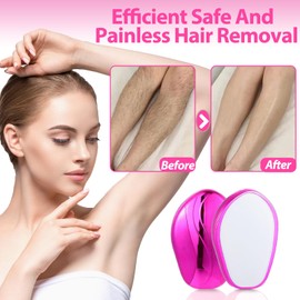 Crystal Hair Eraser, Jkevow Magic Crystal Hair Removal Stone, Nano Crystal Painless Exfoliating Hair Removal Tool for Men and Women, Quick & Easier Magic