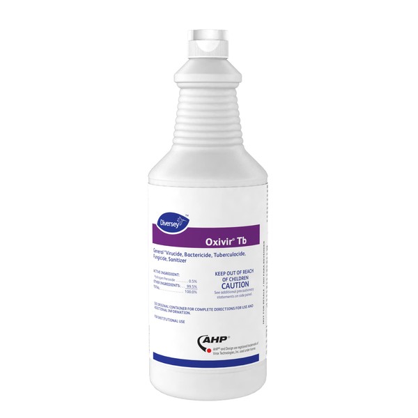 Oxivir Diversey 4277285 Tb Disinfectant Cleaner, Accelerated Hydrogen Peroxide, Ready-to-Use Capped Bottle, 32-Ounce