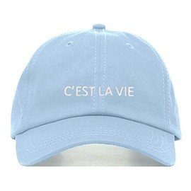C'est La Vie Dad Hat, Embroidered Baseball Cap, 100% Cotton, Unstructured Low Profile, Adjustable Strap Back, 6 Panel, One Size Fits Most (Multiple Colors) (Baby Blue)