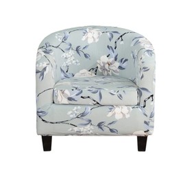 GOSTADY Club Chair Slipcover 2 Piece Tub Chair Slipcover Stretch Barrel Chair Covers Printed Armchair Covers Removable Sofa Cover Couch Furniture Protector Arm Chair Cover for Living Room 91