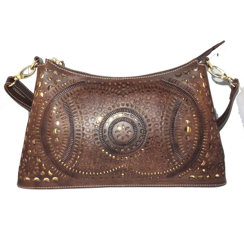 Bolso cruzado de piel auténtica para mujer, hecho a mano,
