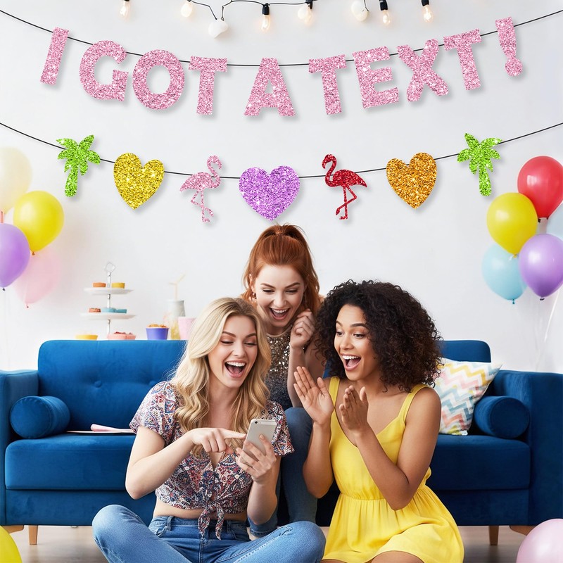 I Got A Text! Banner Love Island Decorations Love Island
