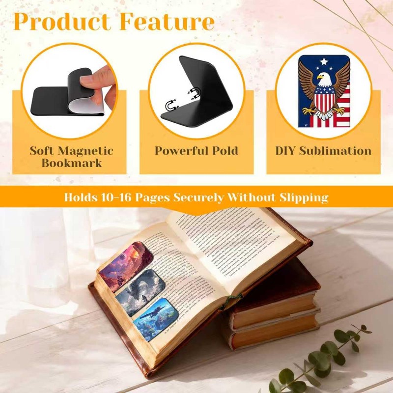 Magnetic Bookmarks Sublimation Blanks 2x5 Inch 10 PCS