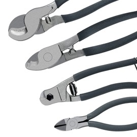 Wire Cable Cutters Set (Heavy Duty Industrial Grade 4 Piece Set) Includes 10" & 8" Wire Cutters, 8" Cable Cutter, & 6" Diagonal Cutting Pliers - Perfect for Cutting Electrical Wire, Rope, & Cables
