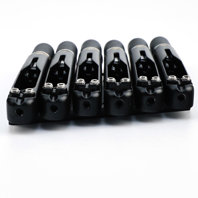 OVSAL Fanned Fret Headless Guitar Bridge，CNC Zinc Alloy 6 String
