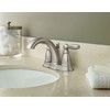 Moen Brantford Brushed Nickel Two-Handle Low-Arc Traditional Centerset Bathroom Faucet