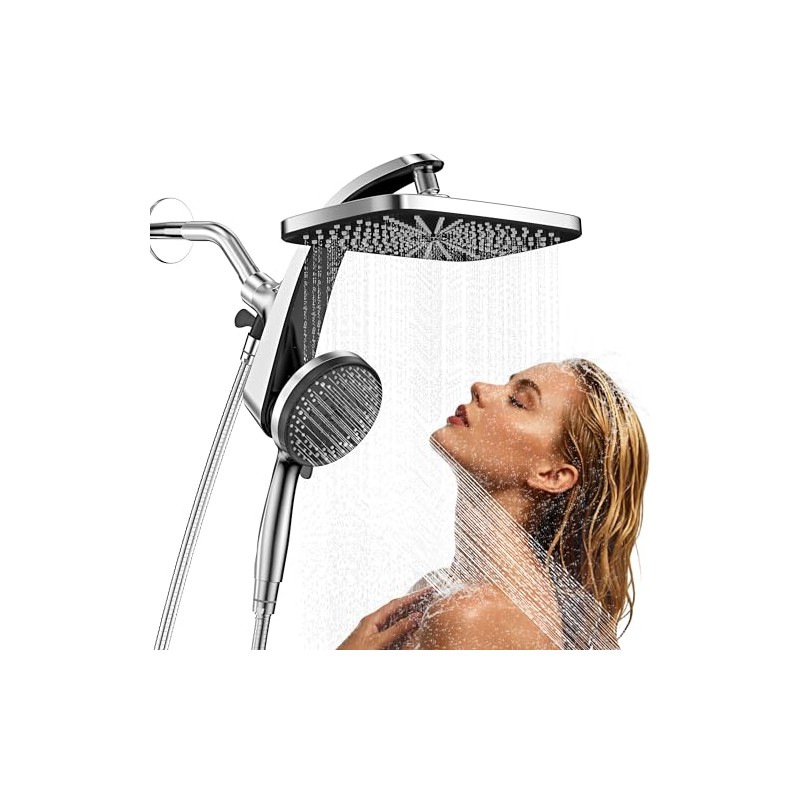 2 En 1 Regaderas para Baño Alta Presion 12” Cabezal