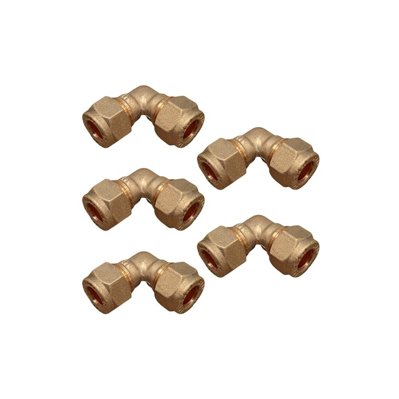 8mm Brass Compression Elbow Connectors – Pack of 5 |