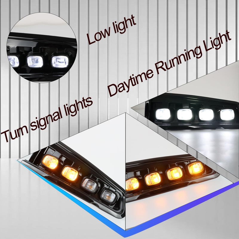 BINQIGOO LED Front Bumper Fog Light Daytime Running Lamp White/Amber