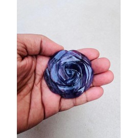 Amethyst Crystal Rose, Amethyst Hand Carved Flower, Amethyst Crystal Flower, Handmade Crystal Rose, Hand Carved Rose, Home Decor Office Table Decor Reiki Healing Crystal Antique Showpeiece 50-60MM