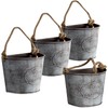 XONOR 4Pcs Galvanized Metal Hanging Wall Planter, Rustic Wall Flower