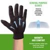 Reusable Jersey Gloves with Elastic Knit Wrist. Cotton Polyester Gloves.
