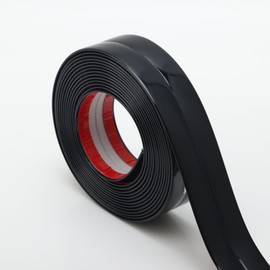 Hungbak Peel and Stick Multifunctional Molding, 3-in-1 Design - Wall Trim & Corner Guards & Caulk Strip Baseboard for Floor, Table and Door Frame (Shiny Black, 5m x 4cm)