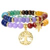 Bivei 7 Chakra Bracelet Real Stones, Gemstone Bracelet Women, Crystal