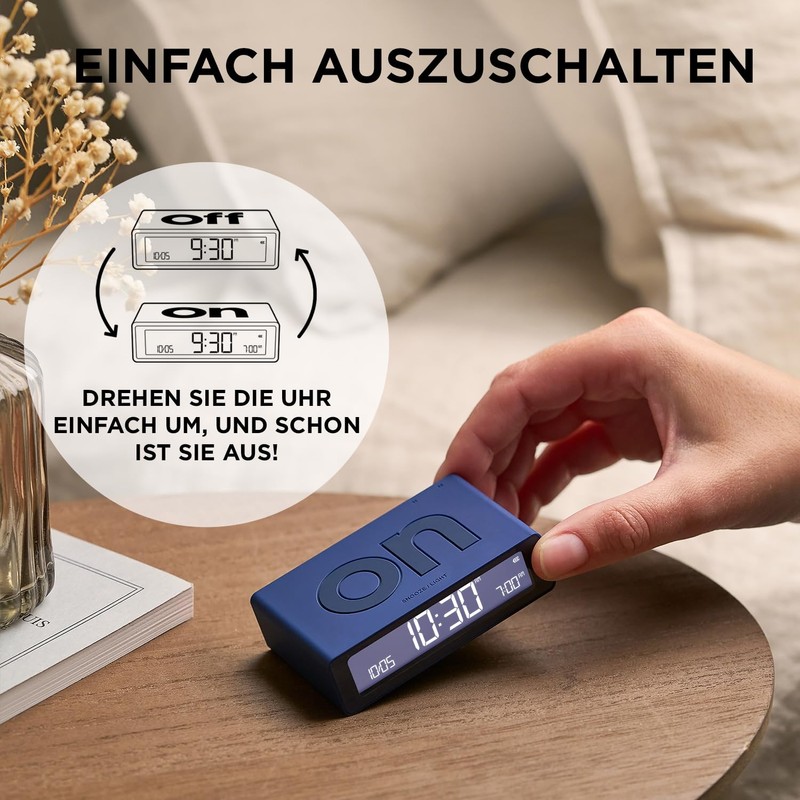 Lexon LR158O4 Digital Alarm Clock Flip Mini Orange