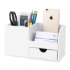 KINGFOM Desk Organiser Tidy Caddy Leather Pen Pencil Pots Holder