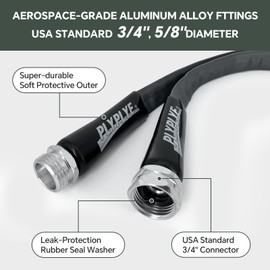 75ft Non-Expanding Garden Hose – Ultra-Light, Kink-Free, High-Pressure, Abrasion-Resistant, Durable, All-Weather, Eco-Friendly, Black&Gray