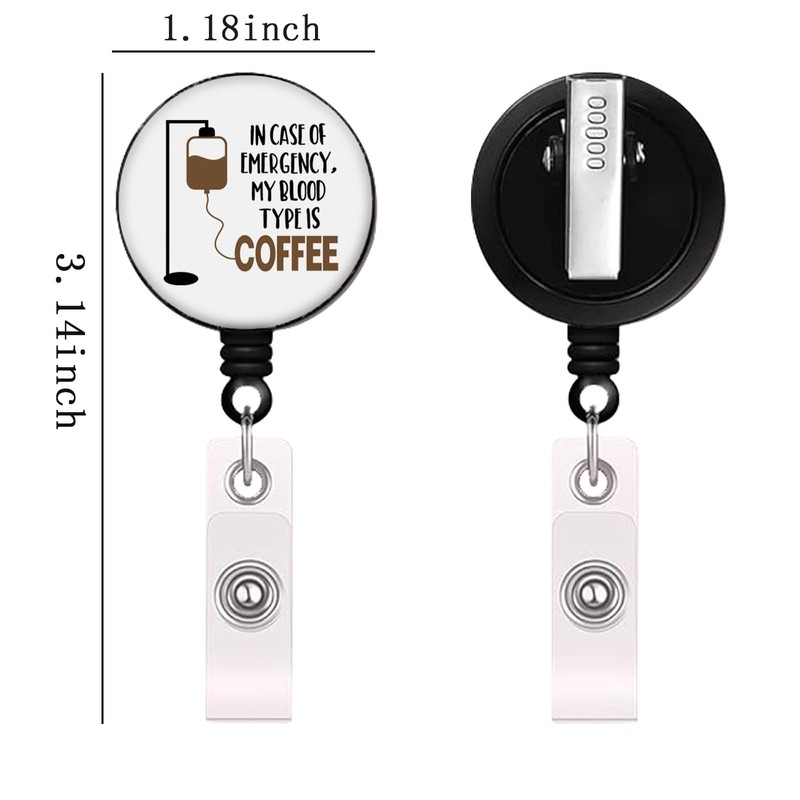 KUIYAI Coffee Inspired Badge Reel Coffee Lover Gift Coffee Drinker
